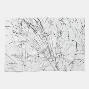 Winter Grass In Snow Tea Towel