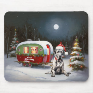 Winter Great Dane Caravan Christmas Adventure Mouse Mat