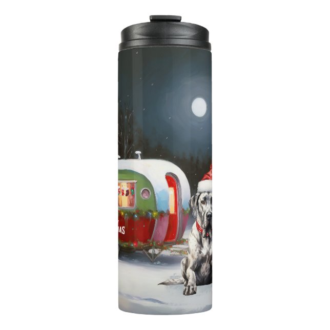 Winter Great Dane Caravan Christmas Adventure Thermal Tumbler (Front)