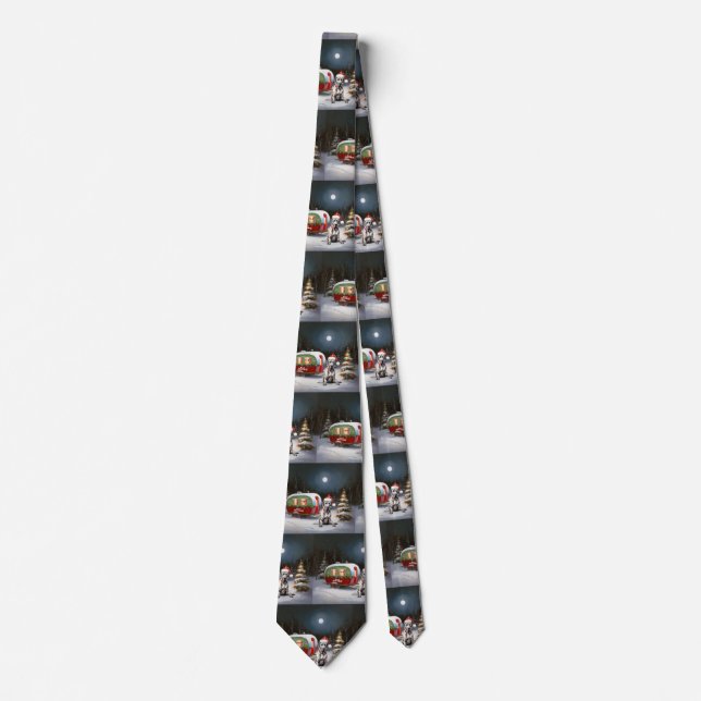 Winter Great Dane Caravan Christmas Adventure Tie (Front)
