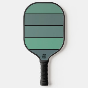 Winter Green And Gray Stripes On Watercolor Paper  Pickleball Paddle
