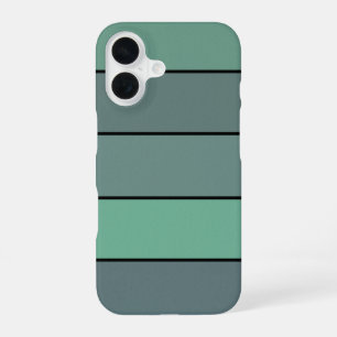 Winter Green And Grey Stripes On Watercolor Paper iPhone 16 Case