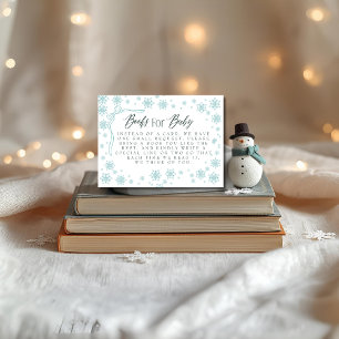 Winter Green Books for Baby  Baby Shower Enclosure Card