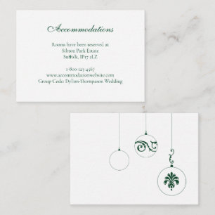 Winter Green Christmas Bauble Accommodation Enclosure Card