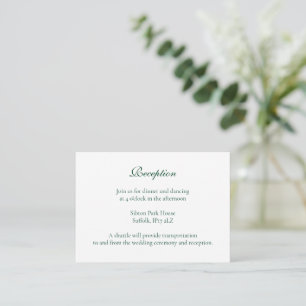 Winter Green Christmas Bauble Ornaments Wedding Enclosure Card