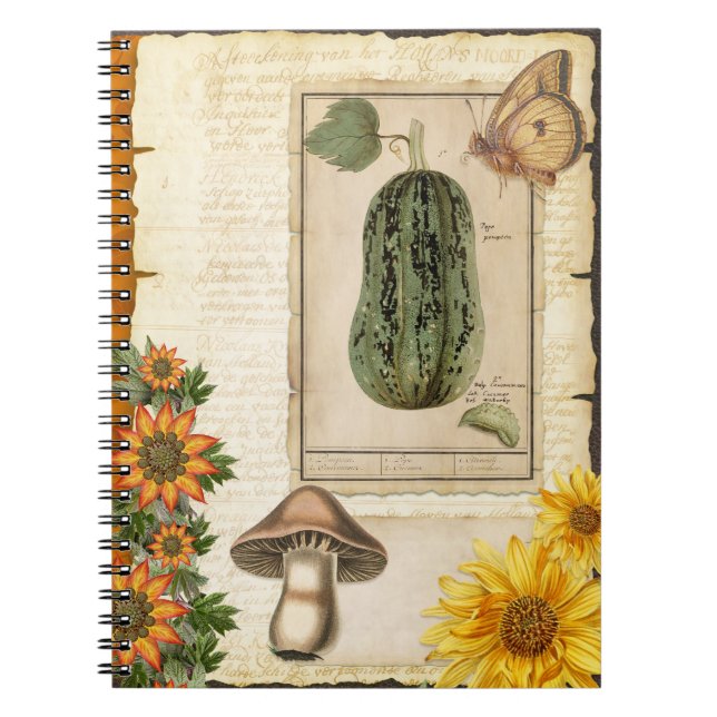 Winter Green Gourds Notebook (Front)