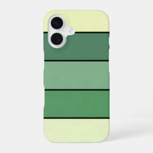 Winter Green Yellow Stripes On Watercolor Paper iPhone 16 Case