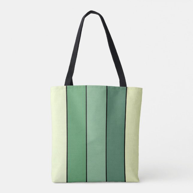Winter Green Yellow Stripes On Watercolor Paper  Tote Bag (Back)