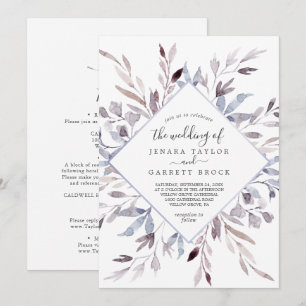Winter Greenery All In One Wedding Invitation