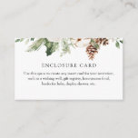 Winter Greenery and Pinecone Custom Enclosure Card<br><div class="desc">Customise this enclosure card for your needs! Great for details,  hotel accommodations,  registry info,  etc. Featuring watercolor winter evergreen greenery and pinecones.</div>