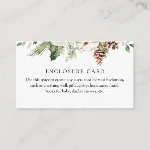Winter Greenery and Pinecone Custom Enclosure Card
