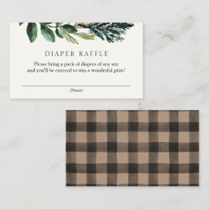 Winter Greenery and Plaid Diaper Raffle Enclosure 