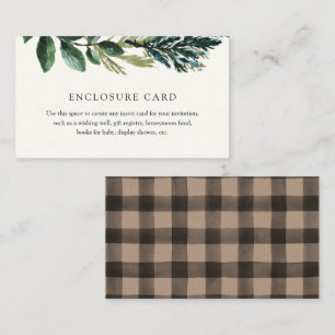 Winter Greenery and Plaid Enclosure Card