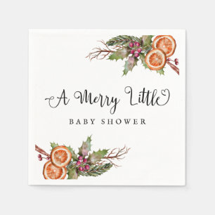 Winter Greenery Baby Shower Napkin