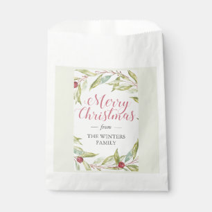 Winter Greenery Berries Wreath Christmas Favour Bags