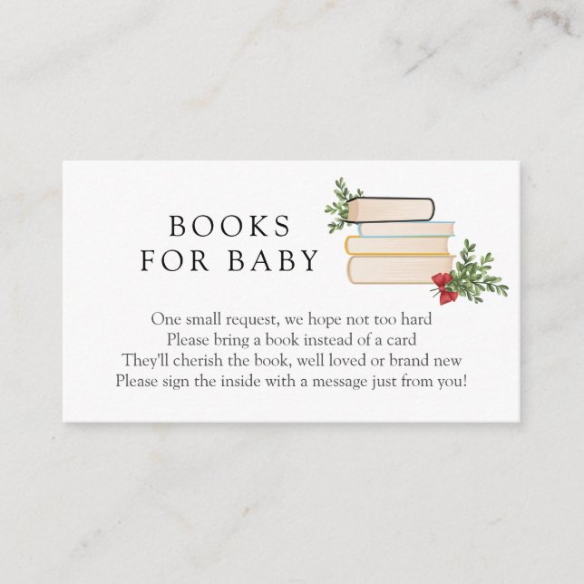 Winter Greenery Books for Baby insert card (Front)