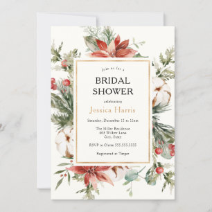 Winter Greenery Bridal Shower Invitation