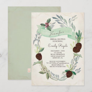 Winter Greenery Bridal Shower Invitation