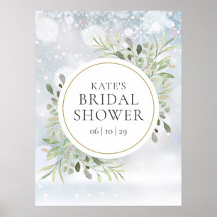 Winter Greenery Bridal Shower Welcome Sign