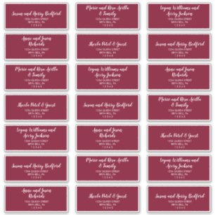 Winter Greenery Burgundy Wedding Guest