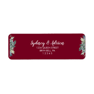 Winter Greenery Burgundy Wedding Invite Return 