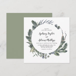 Winter Greenery Casual Wedding Invitation