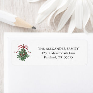 Winter Greenery Christmas Mistletoe Return Address