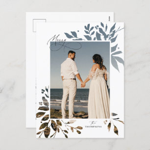 Winter Greenery Cutout Holiday Photo Postcard