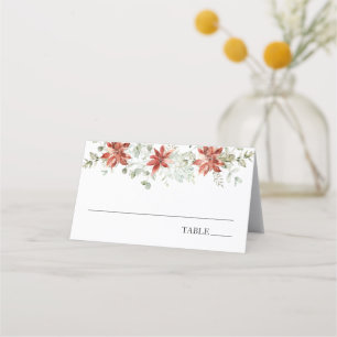 Winter Greenery Elegant Christmas Name Place Cards