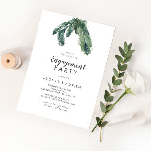 Winter Greenery Engagement Party  Invitation