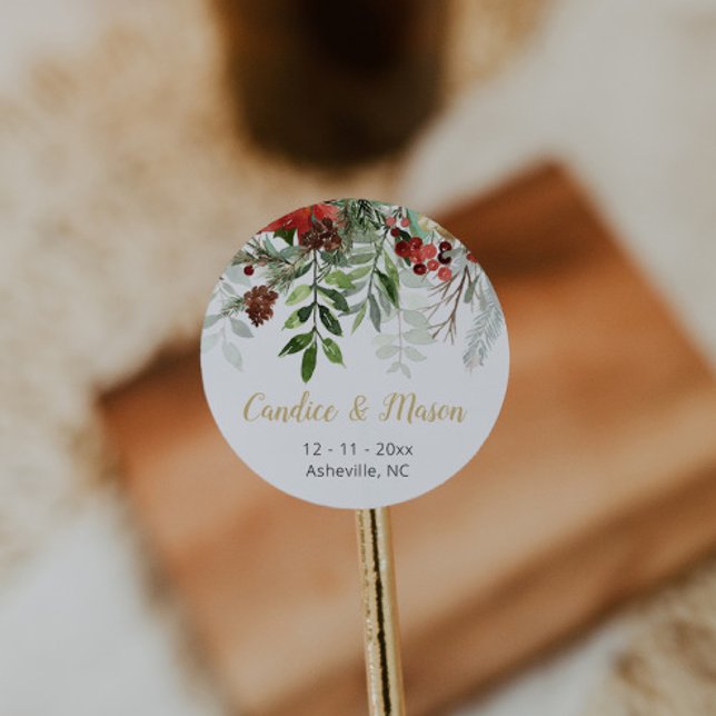 Winter Greenery Envelope Seal Favour Sticker (Creator Uploaded)