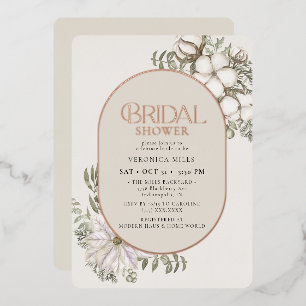 Winter Greenery Floral Oval Bridal Shower 