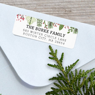 Winter Greenery Foliage Return Address