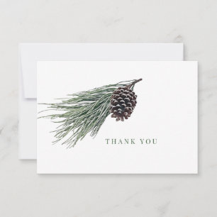 Winter Greenery Funeral Bereavement Thank You Card