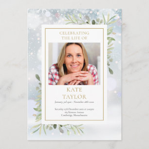 Winter Greenery Funeral Order Of Service Program Programme