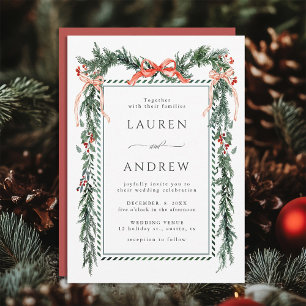 Winter Greenery Garland Wedding Invitation