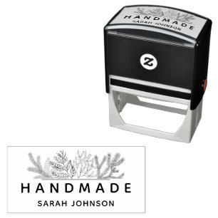 Winter Greenery Handmade Personalised Self-inking Stamp