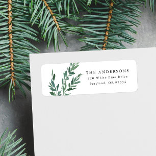 Winter Greenery   Holiday Address Label