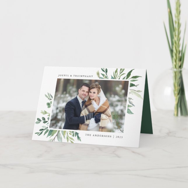 Winter Greenery | Holiday Folded Card (Front)
