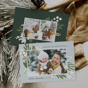 Winter Greenery   Holiday Photo Card