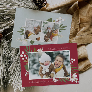 Winter Greenery   Holiday Photo Card