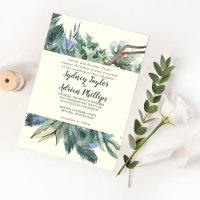 Winter Greenery | Ivory Formal Wedding Invitation