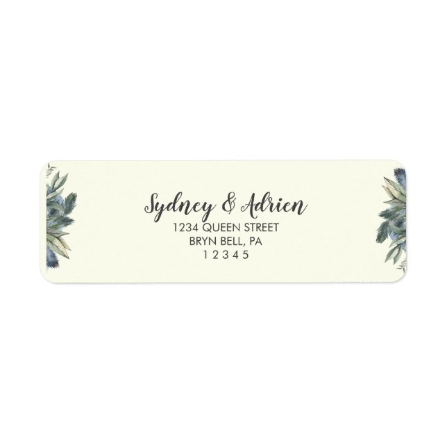 Winter Greenery | Ivory Wedding Return Address (Front)