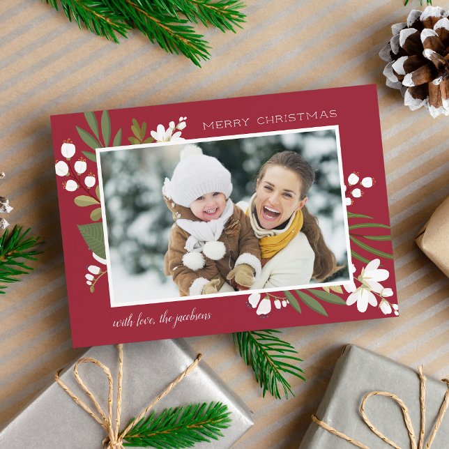 Winter Greenery | Merry Christmas Photo Holiday Card (Creator Uploaded)