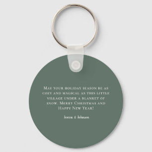 winter greenery mistletoe merriest photo christmas key ring