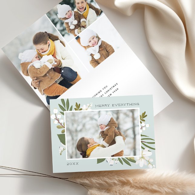 Winter Greenery | Photo Folded Holiday Card (Creator Uploaded)