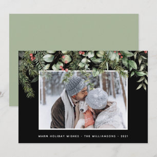 Winter Greenery   Pine and Berries Photo Holiday 