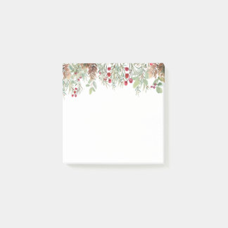 Winter Greenery Pine Christmas Holidays Post-it No Notes
