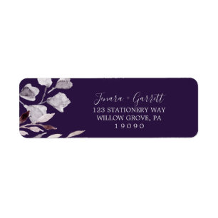 Winter Greenery   Plum Return Address Label