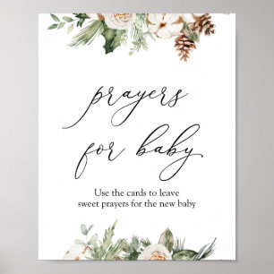 Winter Greenery Prayers for Baby Pedestal Sign